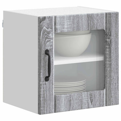 Wall Glass Cabinet LUCCA Grey Sonoma 40 x 31 x 40 cm