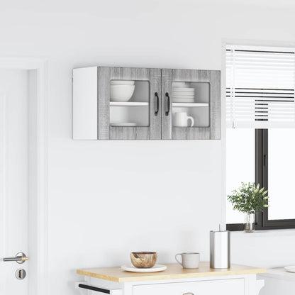 Wall Glass Cabinet LUCCA 2 pcs Grey Sonoma 40 x 31 x 40 cm