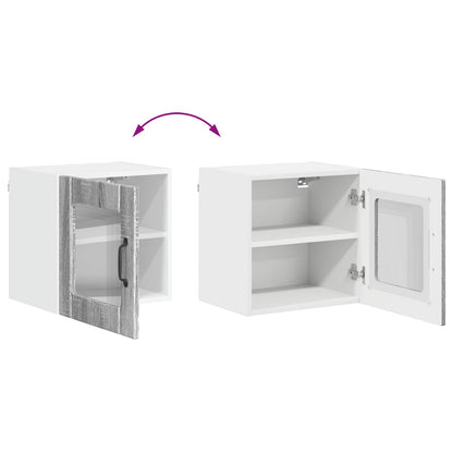 Wall Glass Cabinet LUCCA 2 pcs Grey Sonoma 40 x 31 x 40 cm