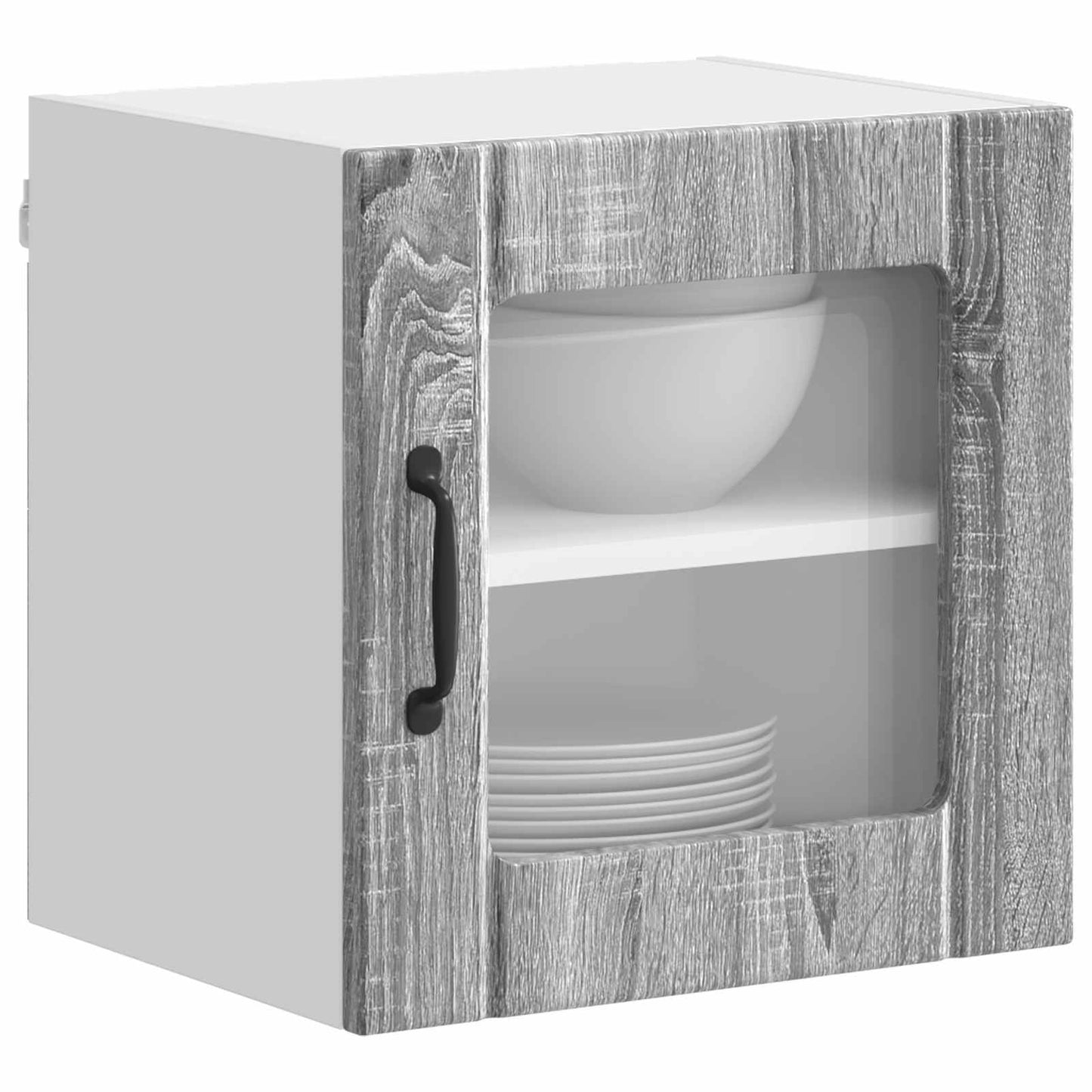 Wall Glass Cabinet LUCCA 2 pcs Grey Sonoma 40 x 31 x 40 cm