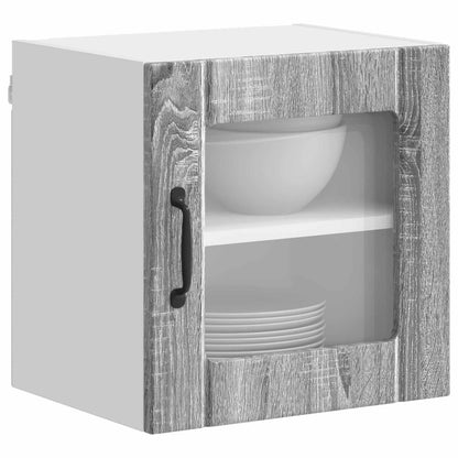 Wall Glass Cabinet LUCCA 2 pcs Grey Sonoma 40 x 31 x 40 cm