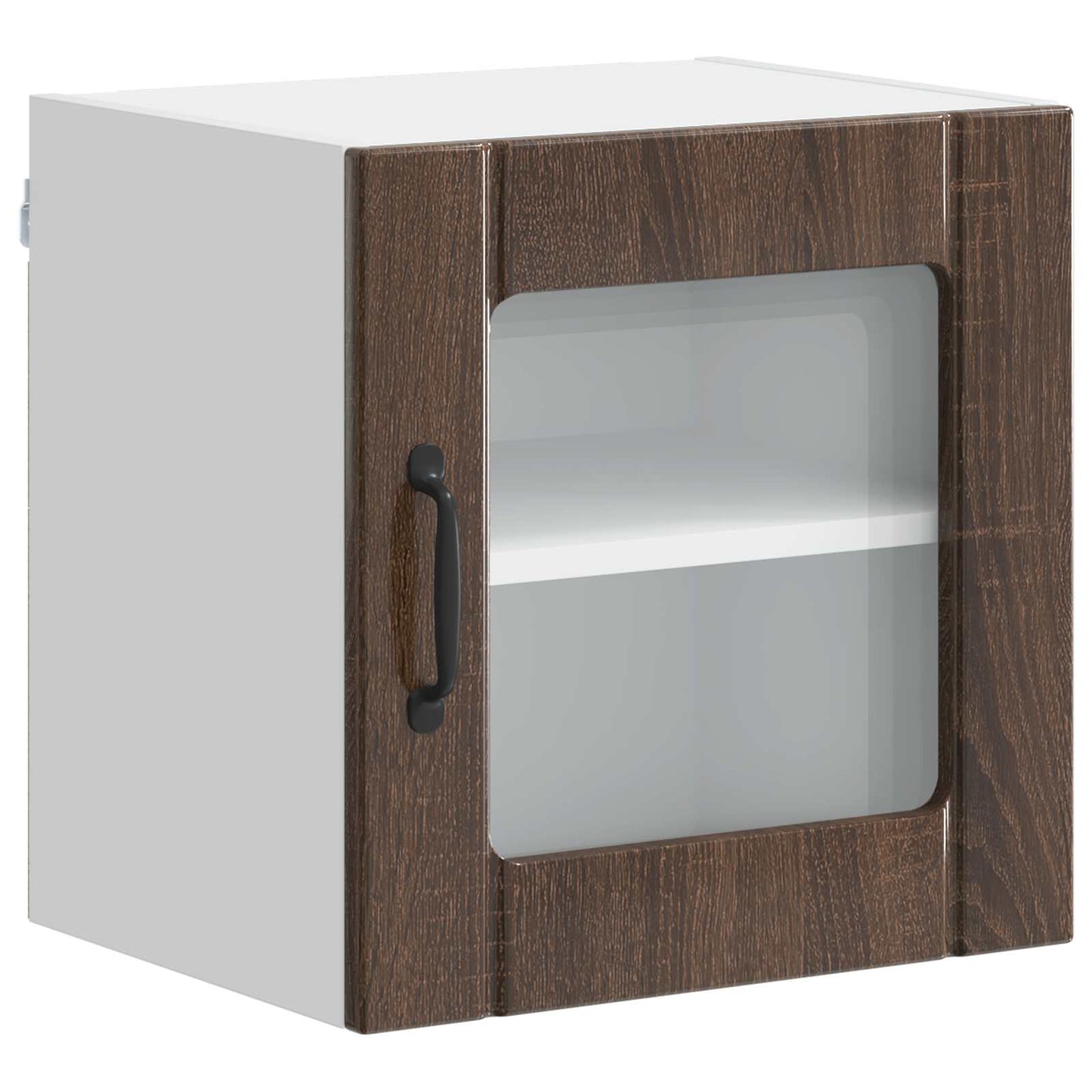 Wall Glass Cabinet LUCCA Brown Oak 40 x 31 x 40 cm