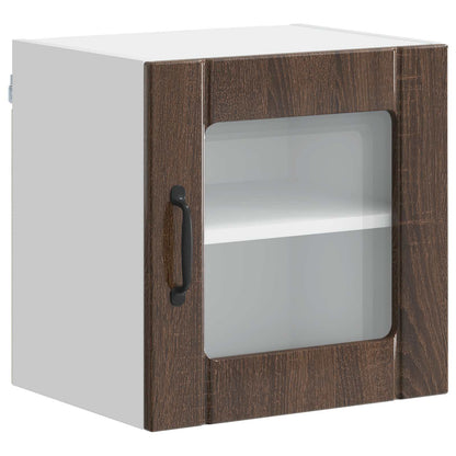 Wall Glass Cabinet LUCCA Brown Oak 40 x 31 x 40 cm