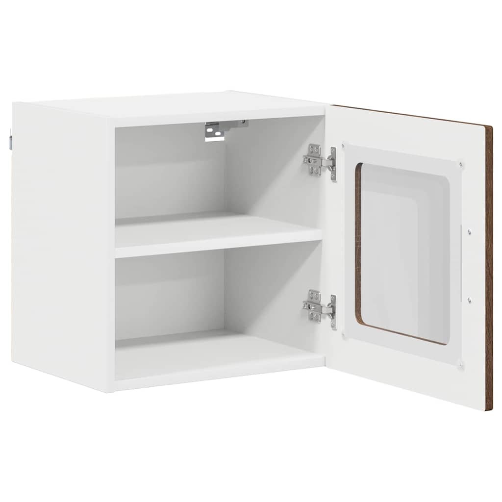 Wall Glass Cabinet LUCCA Brown Oak 40 x 31 x 40 cm