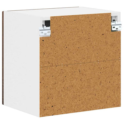 Wall Glass Cabinet LUCCA Brown Oak 40 x 31 x 40 cm
