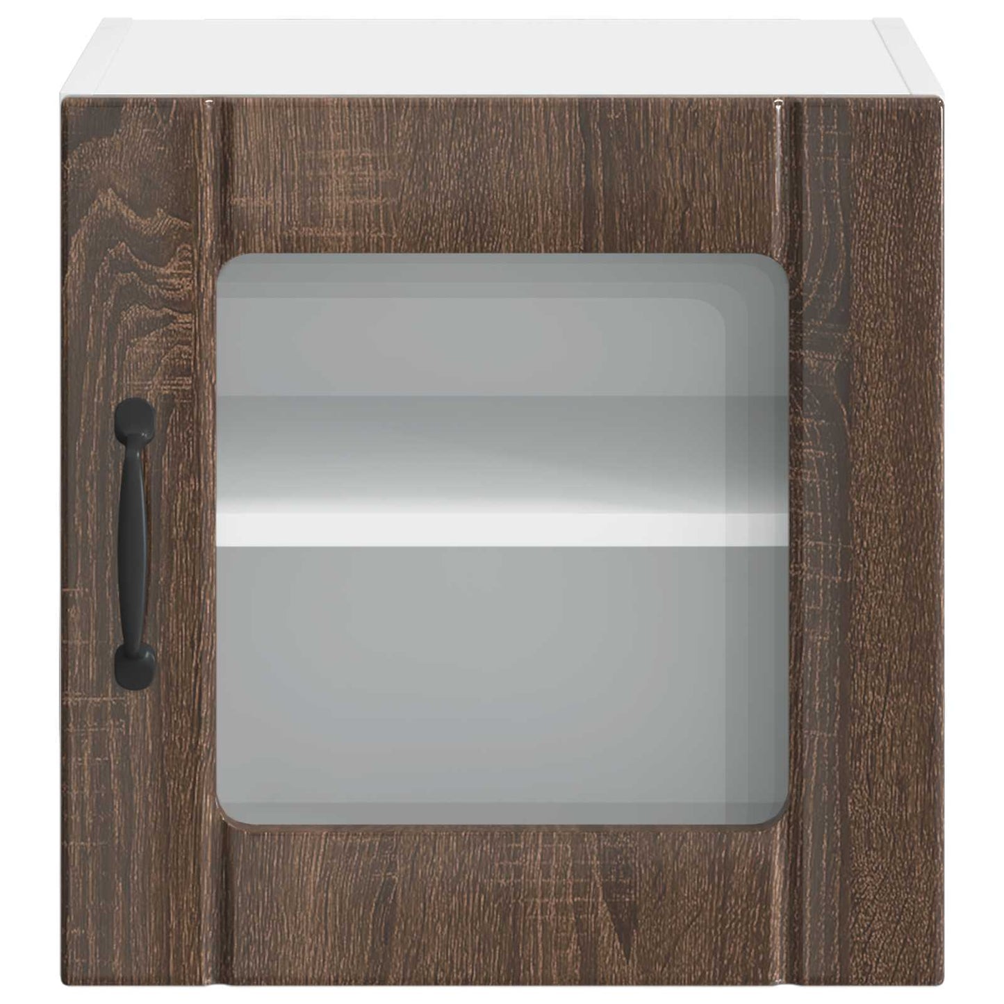 Wall Glass Cabinet LUCCA Brown Oak 40 x 31 x 40 cm