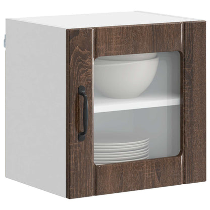 Wall Glass Cabinet LUCCA Brown Oak 40 x 31 x 40 cm