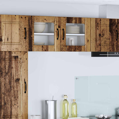 Wall Glass Cabinet LUCCA 2 pcs Old Wood 40 x 31 x 40 cm