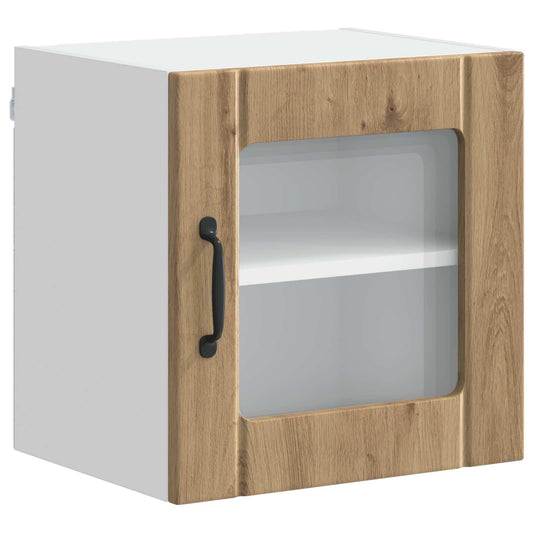 Wall Glass Cabinet LUCCA 2 pcs Artisan Oak Engineered Wood
