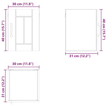 Wall Cabinet LUCCA White 30 x 31 x 40 cm Engineered Wood