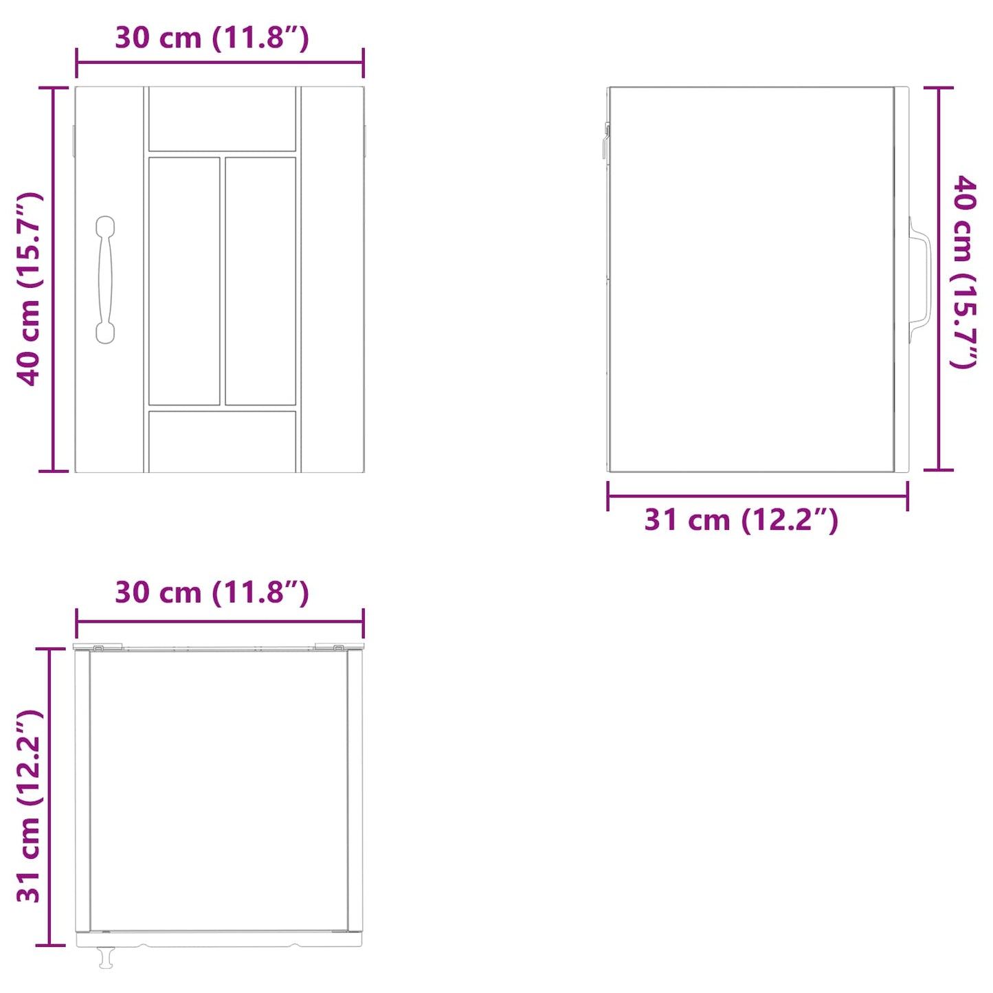 Wall Cabinet LUCCA White 30 x 31 x 40 cm Engineered Wood