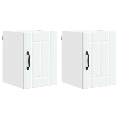 Wall Cabinet LUCCA 2 pcs White Engineered Wood