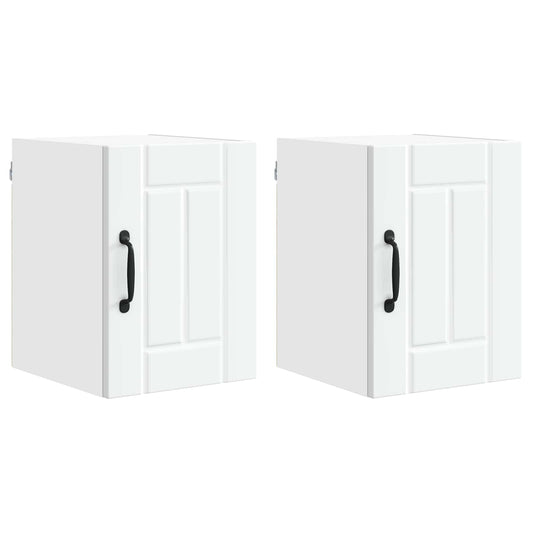 Wall Cabinet LUCCA 2 pcs White Engineered Wood