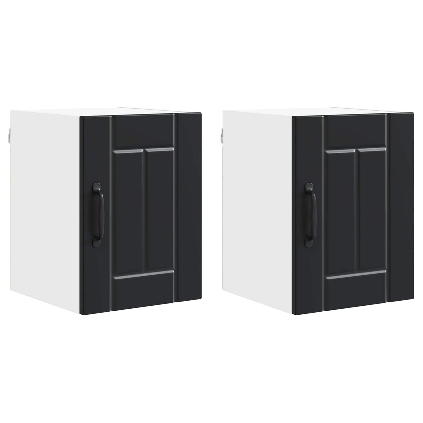 Wall Cabinet LUCCA 2 pcs Black Engineered Wood