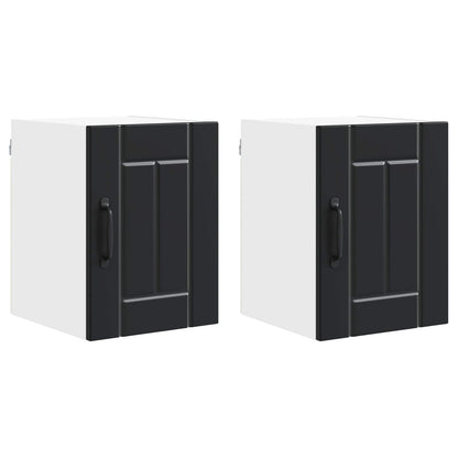 Wall Cabinet LUCCA 2 pcs Black Engineered Wood