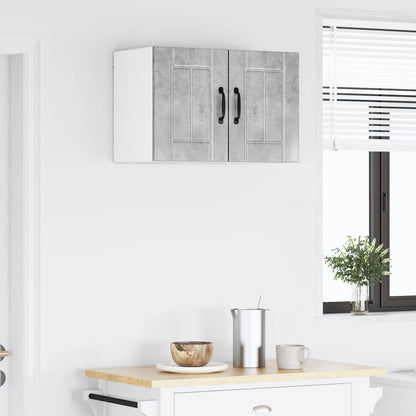 Wall Cabinet LUCCA 2 pcs Concrete Grey Engineered Wood