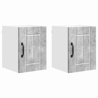 Wall Cabinet LUCCA 2 pcs Concrete Grey Engineered Wood