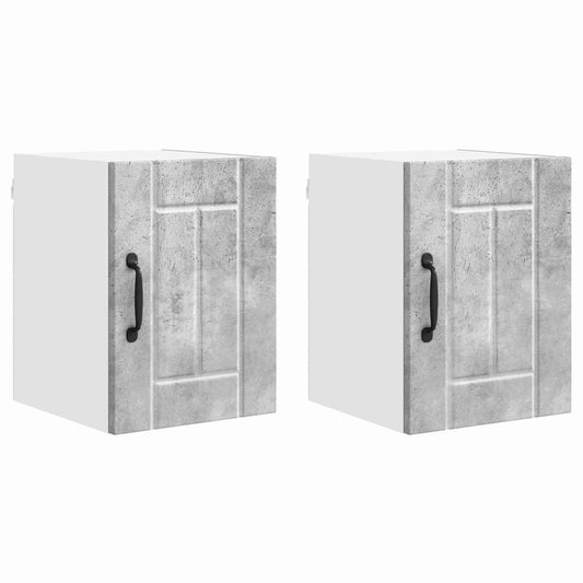 Wall Cabinet LUCCA 2 pcs Concrete Grey Engineered Wood