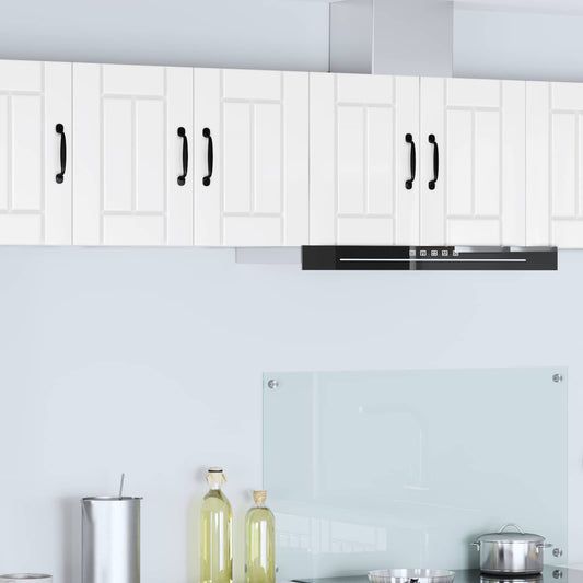 Wall Cabinet LUCCA 2 pcs High Gloss White Engineered Wood