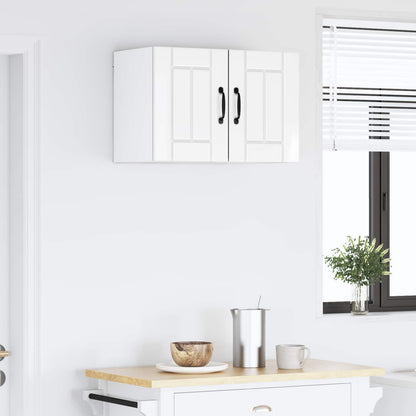 Wall Cabinet LUCCA 2 pcs High Gloss White Engineered Wood
