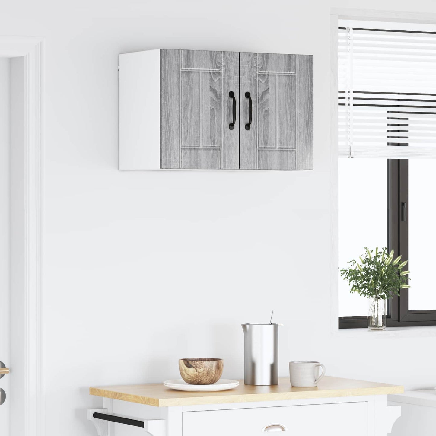 Wall Cabinet LUCCA 2 pcs Grey Sonoma Engineered Wood