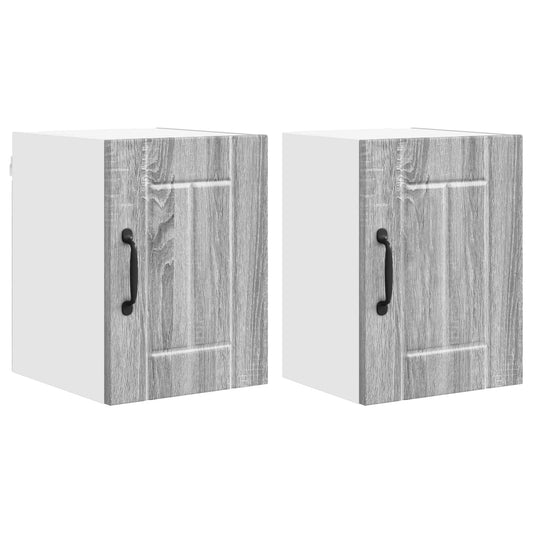 Wall Cabinet LUCCA 2 pcs Grey Sonoma Engineered Wood