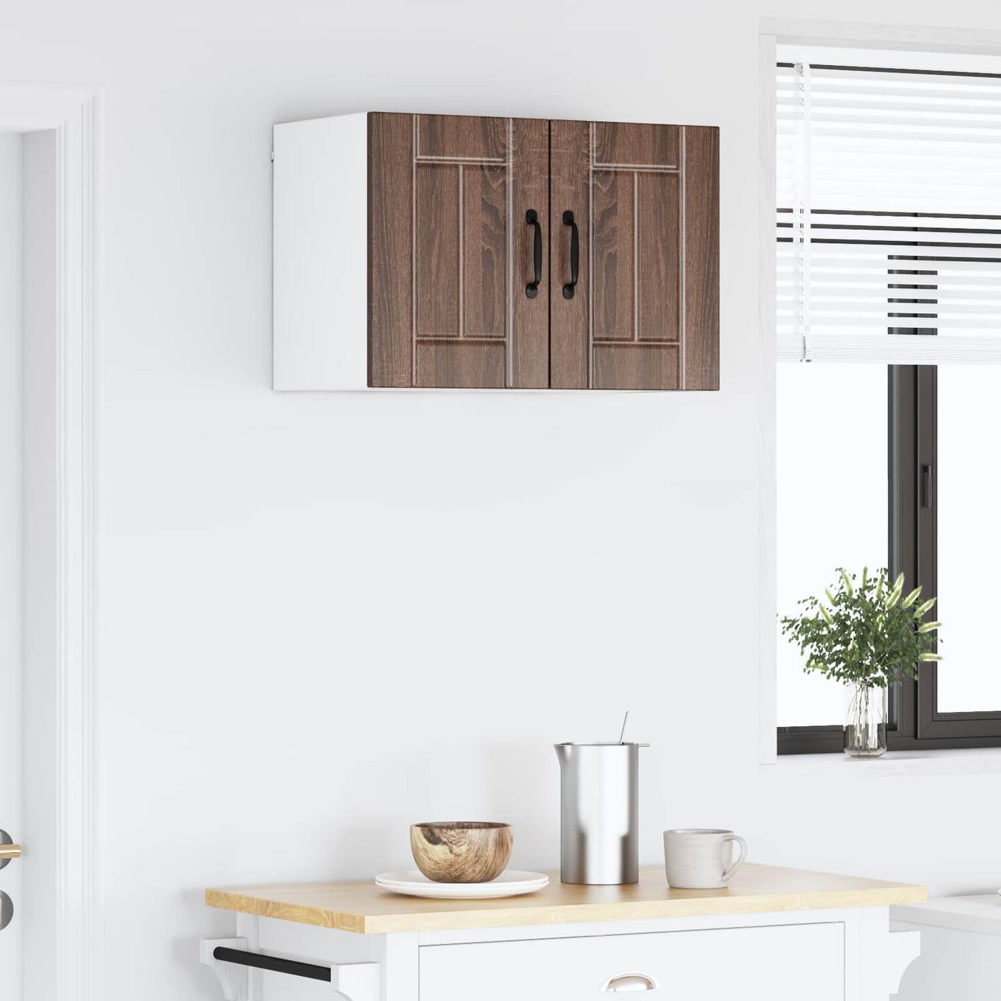 Wall Cabinet LUCCA 2 pcs Brown Oak Engineered Wood