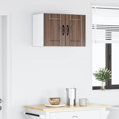 Wall Cabinet LUCCA 2 pcs Brown Oak Engineered Wood