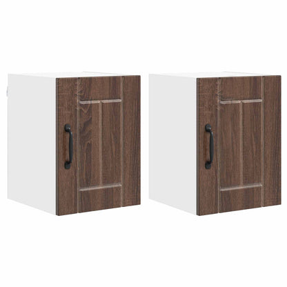 Wall Cabinet LUCCA 2 pcs Brown Oak Engineered Wood