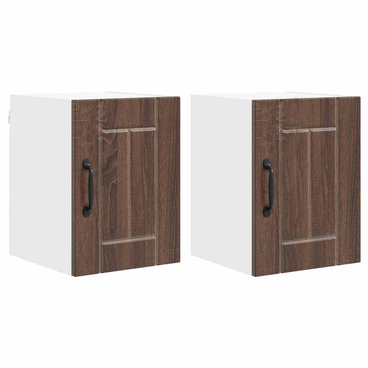 Wall Cabinet LUCCA 2 pcs Brown Oak Engineered Wood