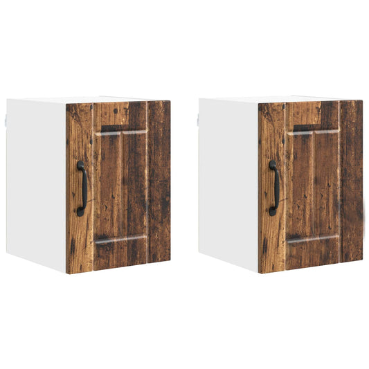 Wall Cabinet LUCCA 2 pcs Old Wood Engineered Wood