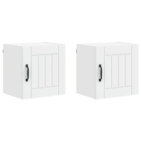 Wall Cabinet LUCCA 2 pcs White Engineered Wood
