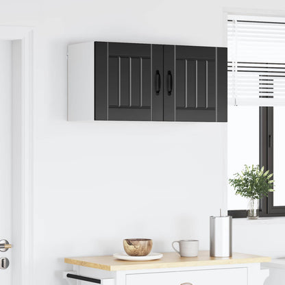 Wall Cabinet LUCCA 2 pcs Black Engineered Wood