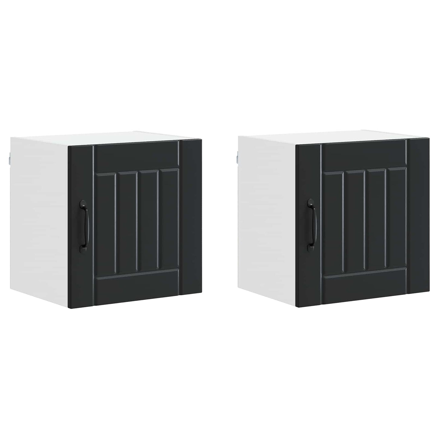 Wall Cabinet LUCCA 2 pcs Black Engineered Wood
