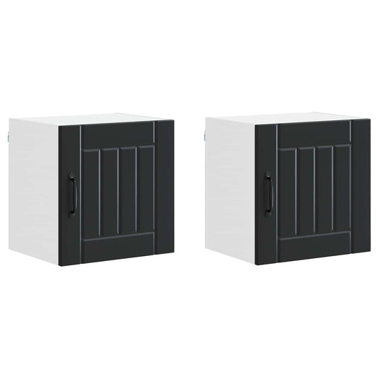 Wall Cabinet LUCCA 2 pcs Black Engineered Wood