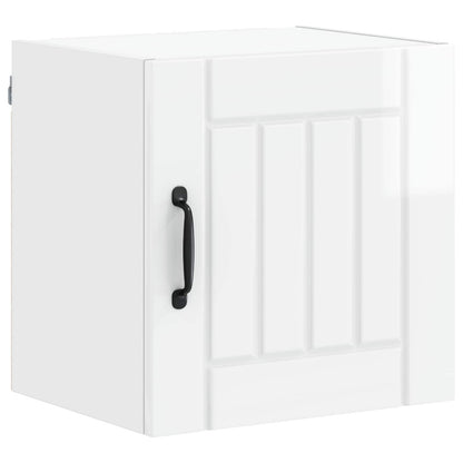 Wall Cabinet LUCCA 2 pcs High Gloss White Engineered Wood
