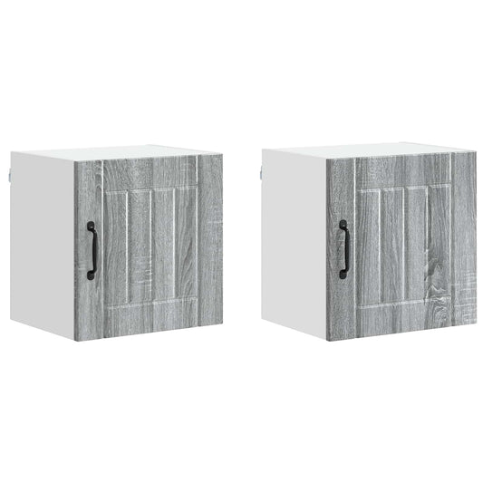 Wall Cabinet LUCCA 2 pcs Grey Sonoma Engineered Wood