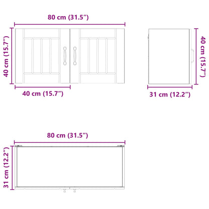 Wall Cabinet LUCCA Old Wood 80 x 31 x 40 cm Engineered Wood