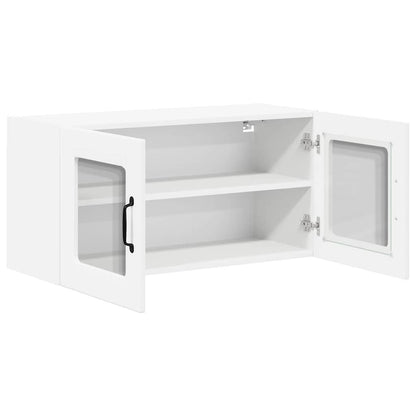 Wall Glass Cabinet LUCCA White 80 x 31 x 40 cm Engineered Wood