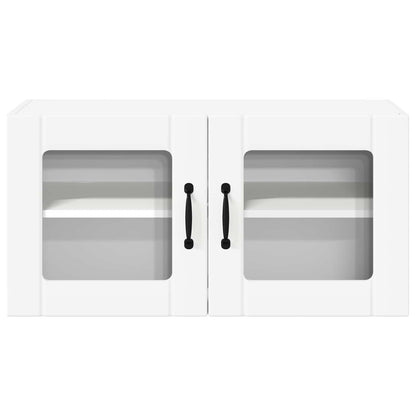 Wall Glass Cabinet LUCCA White 80 x 31 x 40 cm Engineered Wood