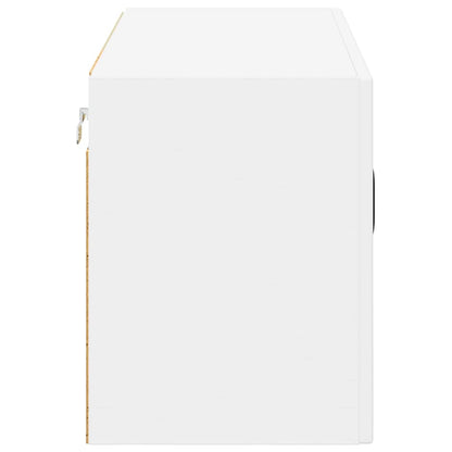 Wall Glass Cabinet LUCCA White 80 x 31 x 40 cm Engineered Wood