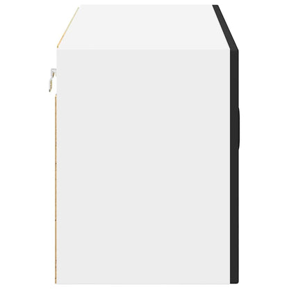 Wall Glass Cabinet LUCCA Black 80 x 31 x 40 cm Engineered Wood