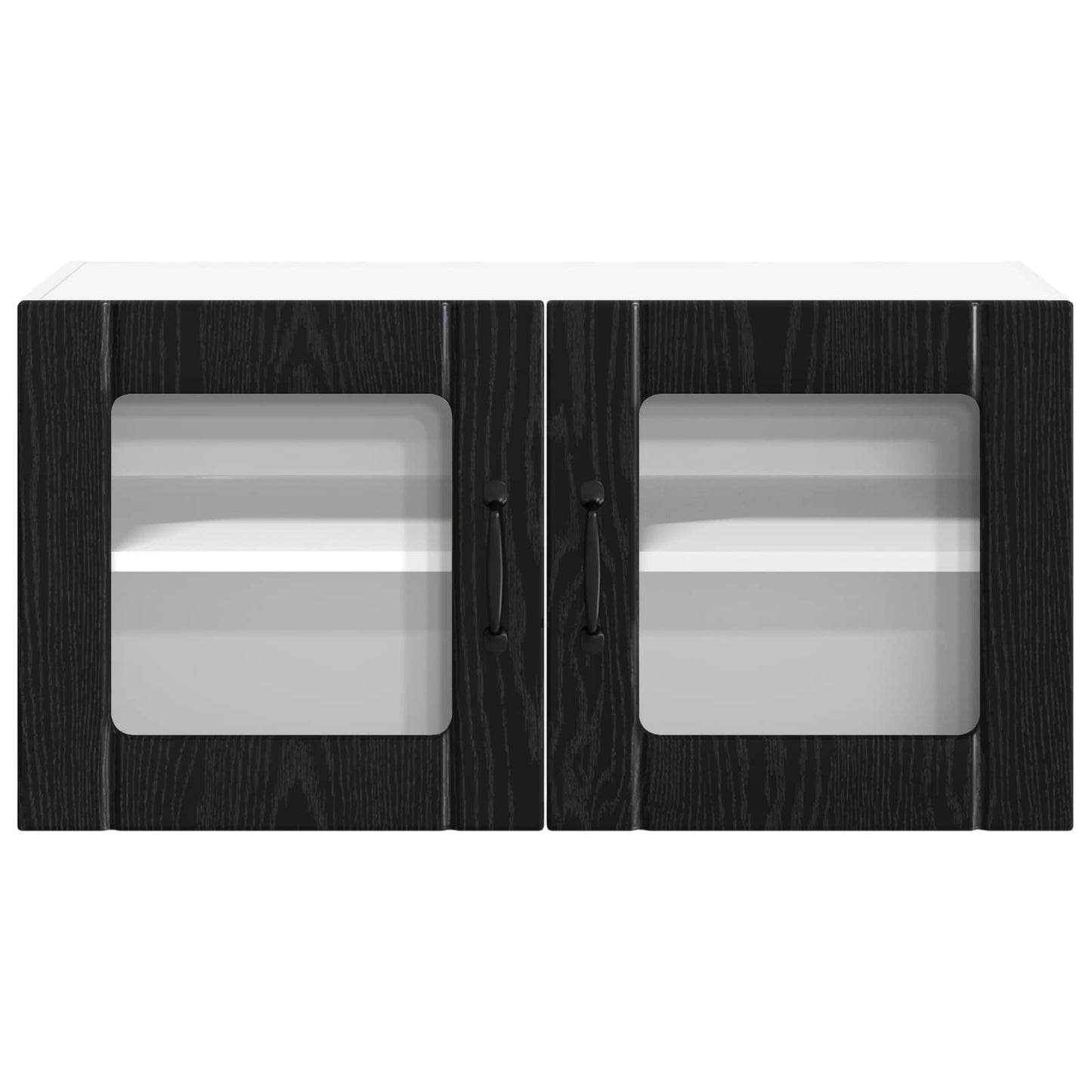 Wall Glass Cabinet LUCCA Black Oak 80 x 31 x 40 cm