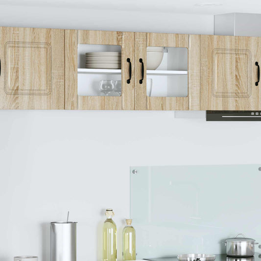 Wall Glass Cabinet LUCCA Sonoma Oak 80 x 31 x 40 cm
