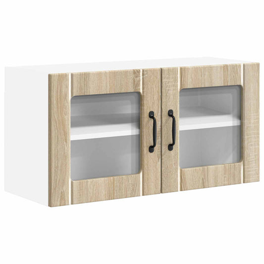 Wall Glass Cabinet LUCCA Sonoma Oak 80 x 31 x 40 cm