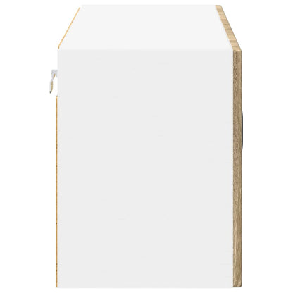 Wall Glass Cabinet LUCCA Sonoma Oak 80 x 31 x 40 cm
