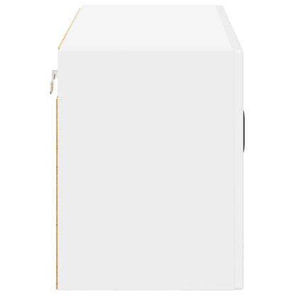 Wall Glass Cabinet LUCCA High Gloss White 80 x 31 x 40 cm