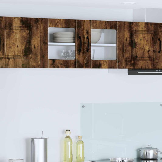 Wall Glass Cabinet LUCCA Smoked Oak 80 x 31 x 40 cm