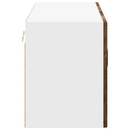 Wall Glass Cabinet LUCCA Smoked Oak 80 x 31 x 40 cm