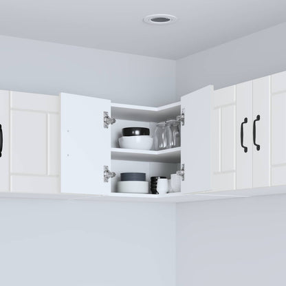 Wall Corner Cabinet LUCCA White 57 x 57 x 40 cm Engineered Wood